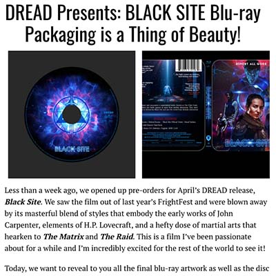 DREAD Presents: BLACK SITE Blu-ray Packaging is a Thing of Beauty!